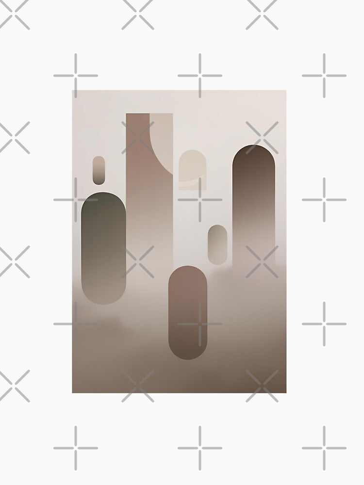 Soft Geometric Arches and Shapes in Muted Earth Tones by Monascreativeempire