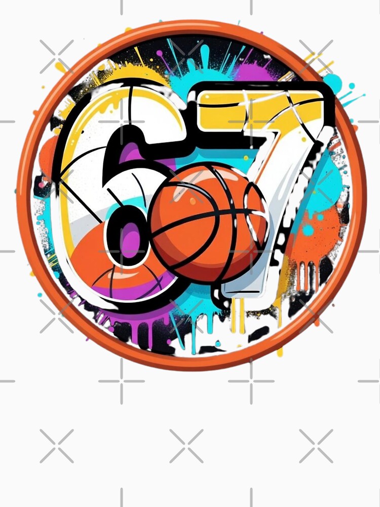 Funny Six Seven 67 Meme Gen Alpha 67 Basketball for Kids by GrumpySableye Unisex , , , Long Sleeve Tee