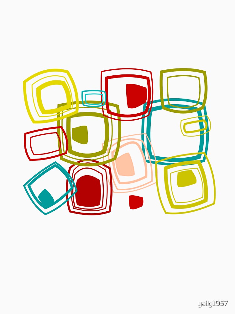 Retro Abstract Squares by gailg1957 Unisex , , , Long Sleeve Tee