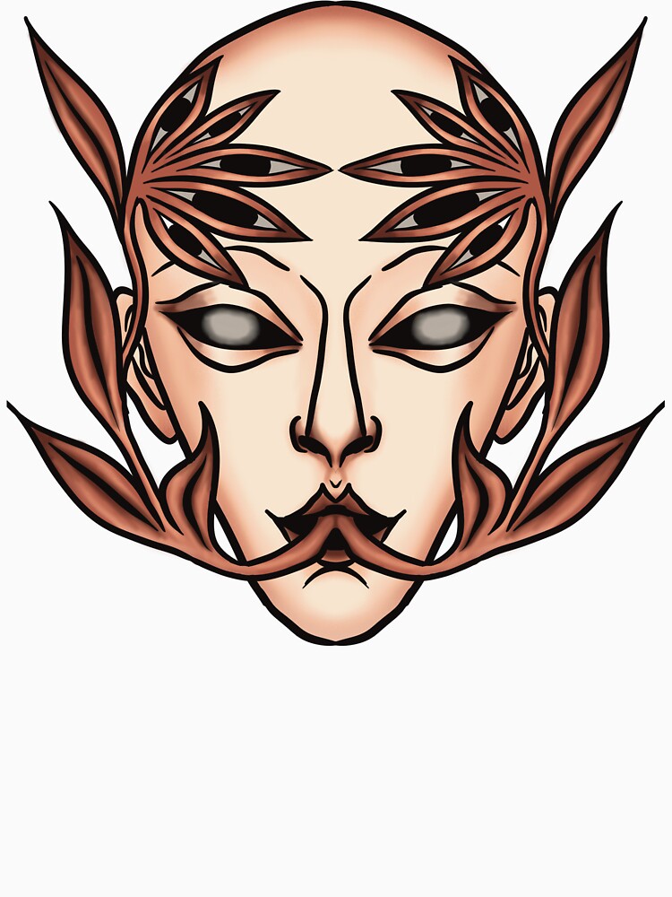 Creepy flower face with eyes by n1ckeatsyarn