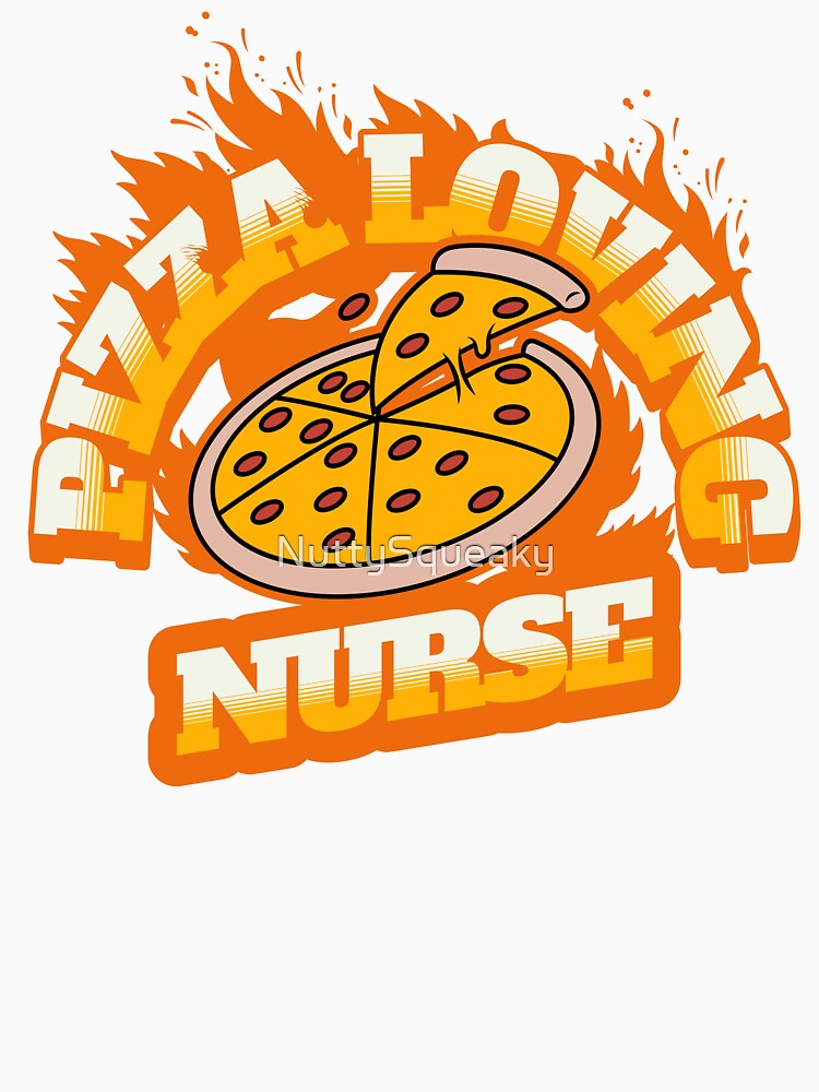 Pizza Loving Nurse by NuttySqueaky Unisex , , , Long Sleeve Tee