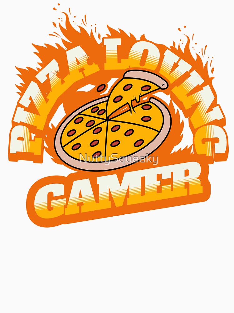 Pizza Loving Gamer by NuttySqueaky Unisex , , , Long Sleeve Tee