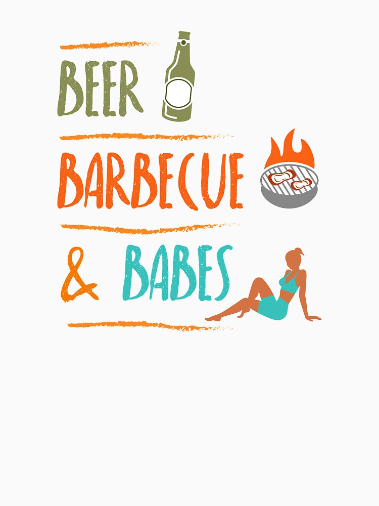 Beer Barbecue and Babes Enjoy by Khushi Graphics Unisex , , , Long Sleeve Tee
