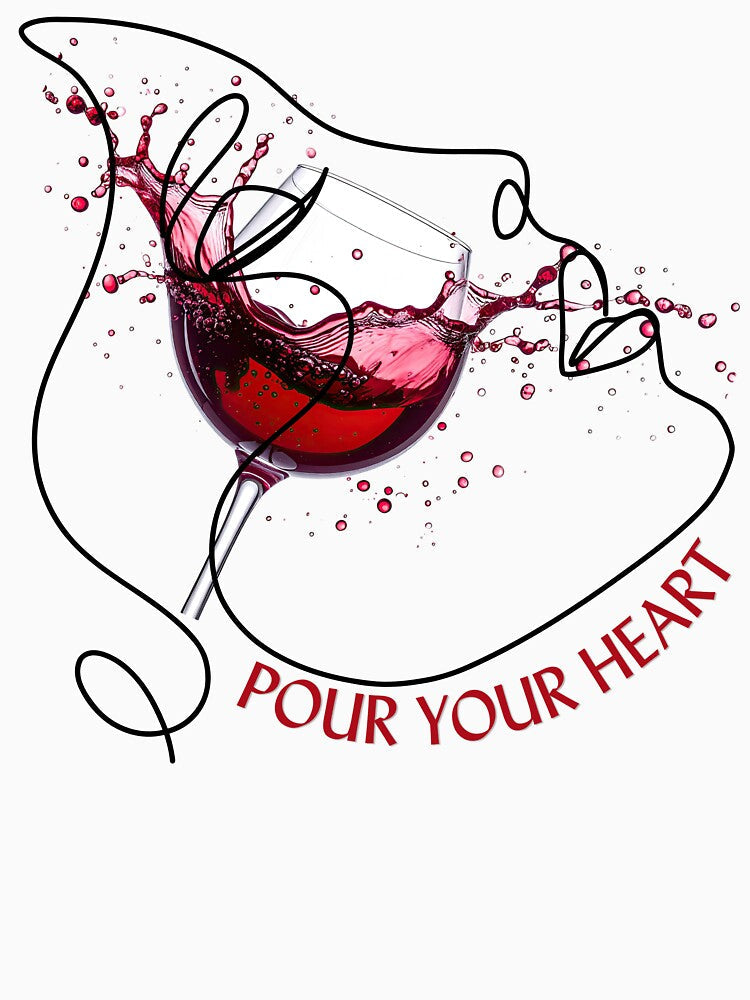 Minimalist Wine Glass Face Line Art Design by Black Signal Unisex , , , Long Sleeve Tee