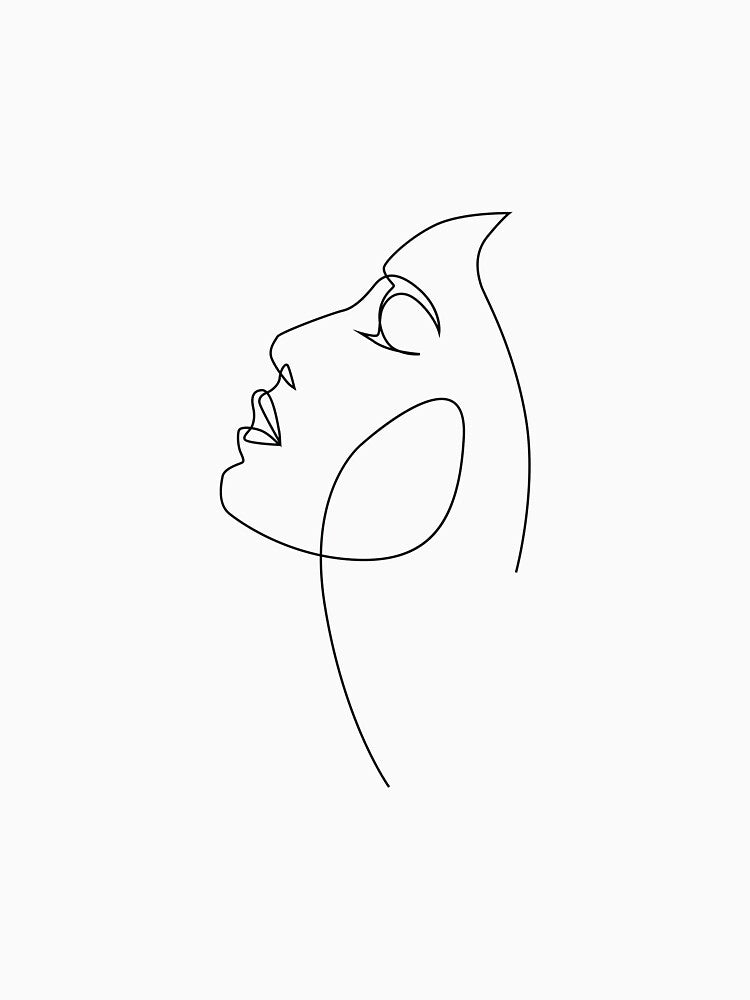 Abstract Face Profile - One Line Art by DigiHouse
