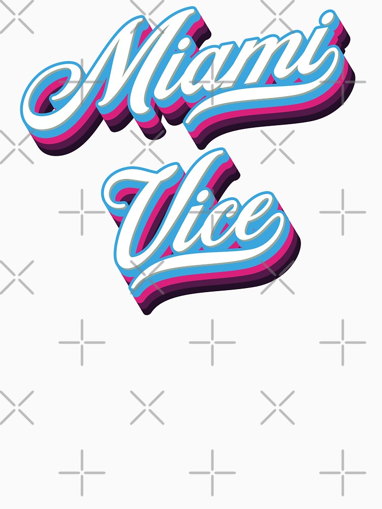 Miami Vice - 80s Retro Vintage Typography by Whimsical Thinker Unisex , , , Long Sleeve Tee