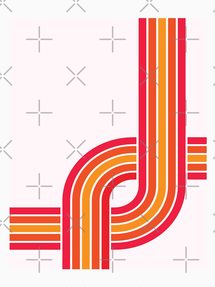 70s Retro Lines Pink and Yellow by DesignsArtColor