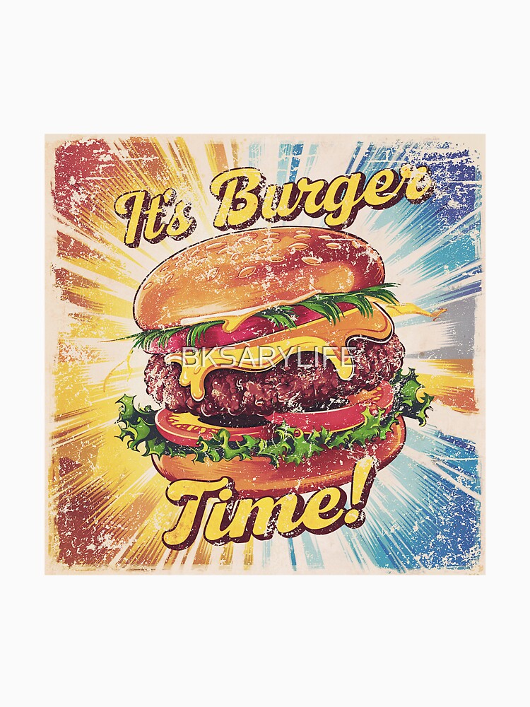 burger day art with colorful cartoon effects by BKSARYLIFE Unisex , , , Long Sleeve Tee