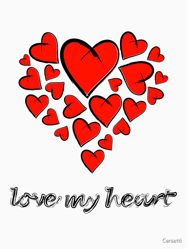 Heartinella - flying hearts with text by Cersatti Unisex , , , Long Sleeve Tee