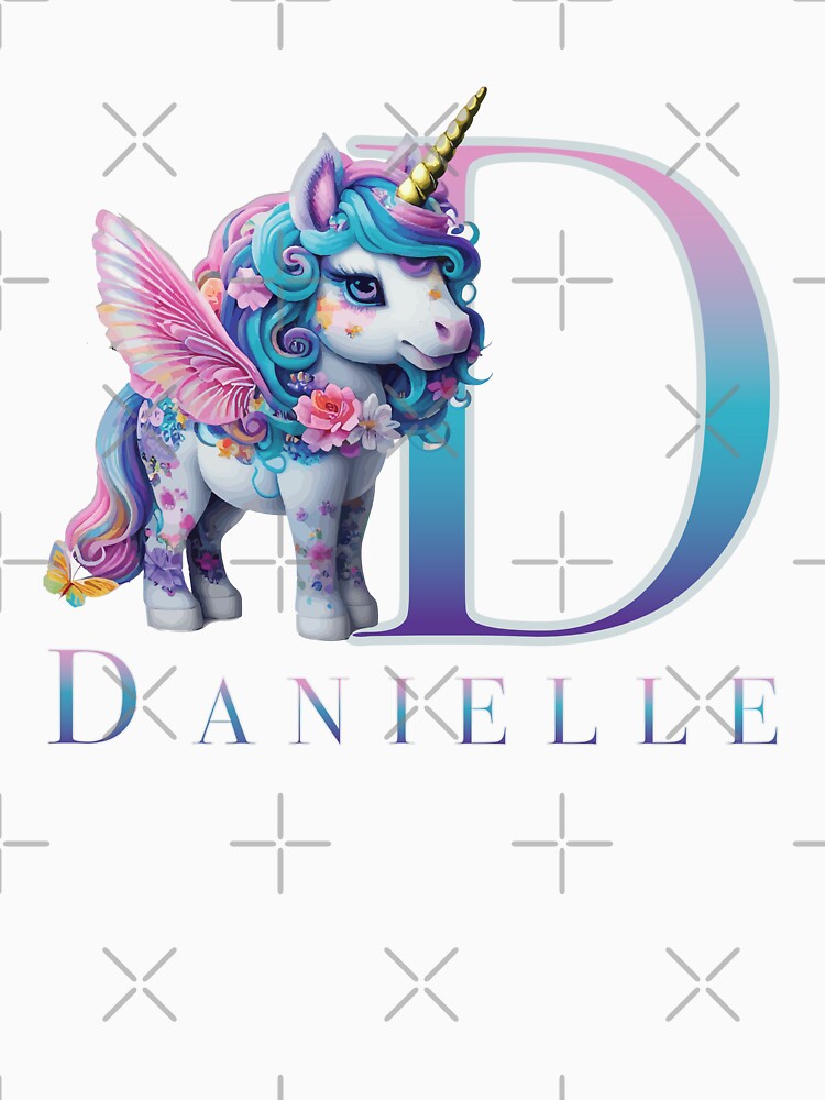 Danielle name with a cute unicorn by Lubellebubble20 Unisex , , , Long Sleeve Tee