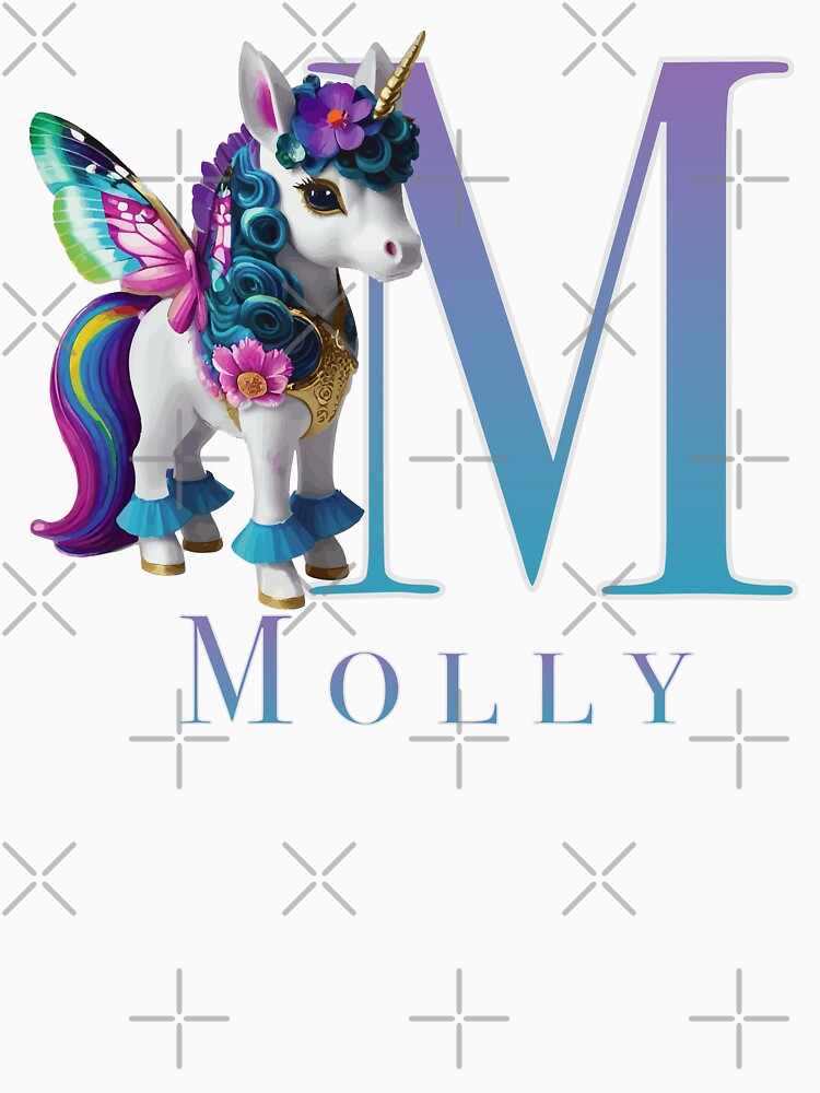 Molly name with a cute unicorn by Lubellebubble20 Unisex , , , Long Sleeve Tee