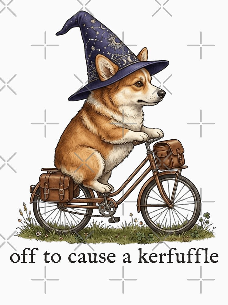 Off To Cause A Kerfuffle Corgi Chaos by siennalabeoo Unisex , , , Long Sleeve Tee