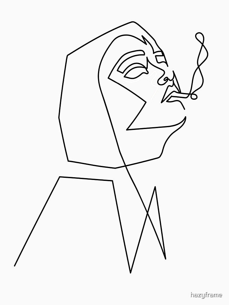 Smoking cigarette one line art by hazyframe