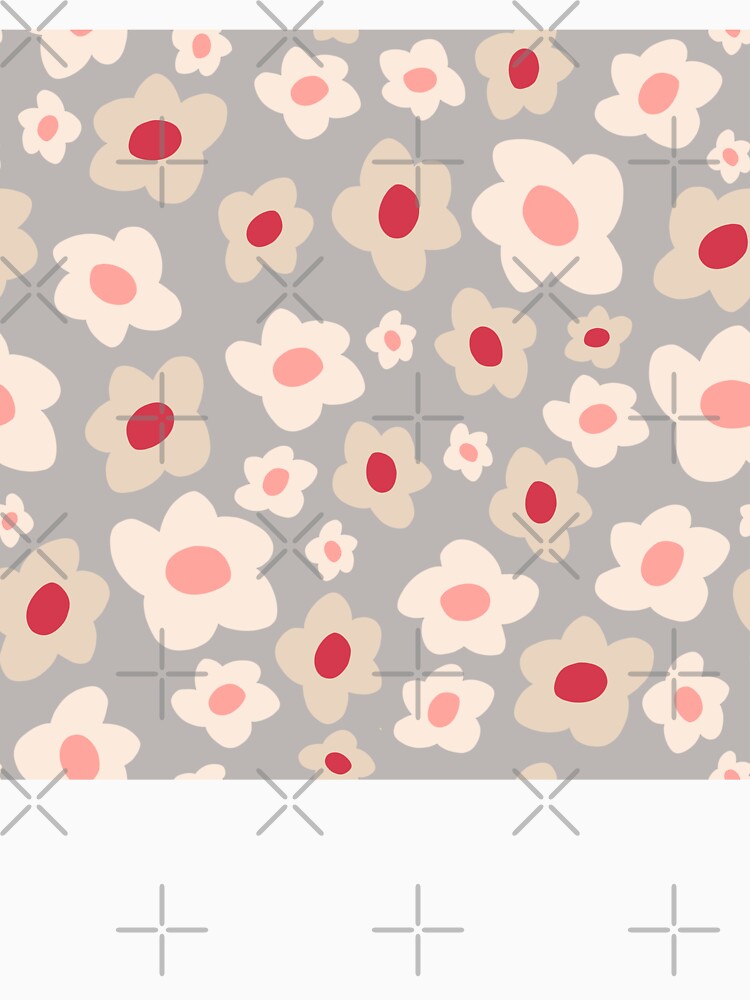 Retro Floral Surface Pattern Grey & Pink by scorpiolane