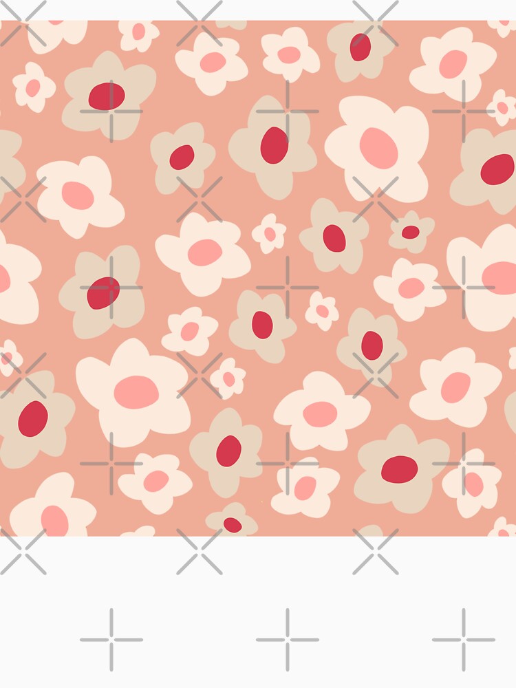 Retro Floral Surface Pattern Cantaloupe & Pink by scorpiolane