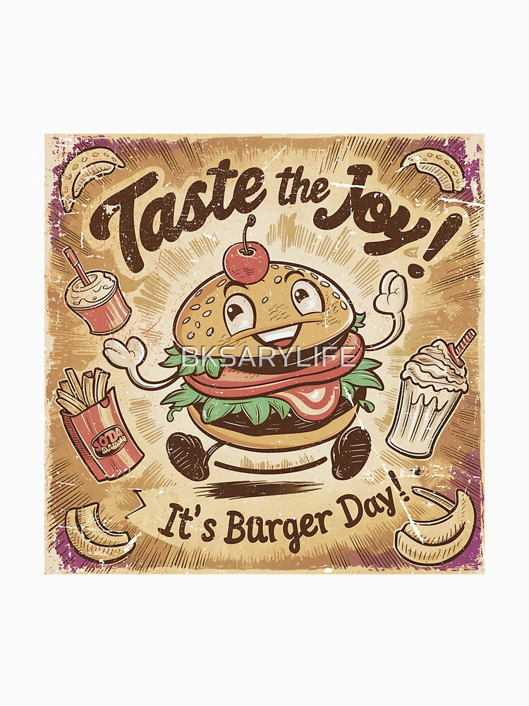 taste the joy burger day art by BKSARYLIFE Unisex , , , Long Sleeve Tee