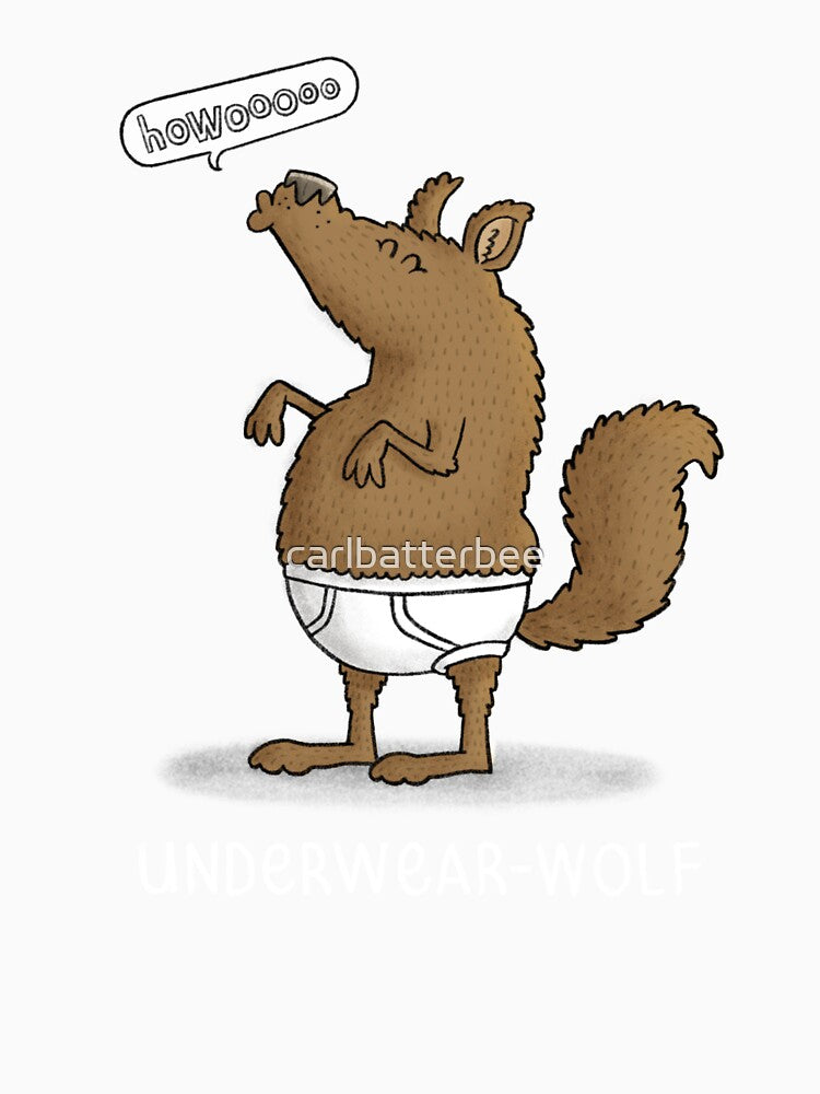Underwear Wolf by carlbatterbee Unisex , , , Long Sleeve Tee