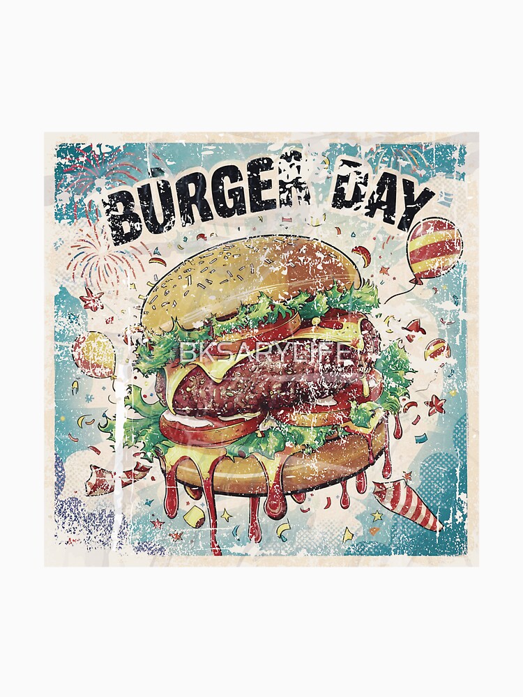 special burger day art with cartoon effects and classic vibe by BKSARYLIFE Unisex , , , Long Sleeve Tee