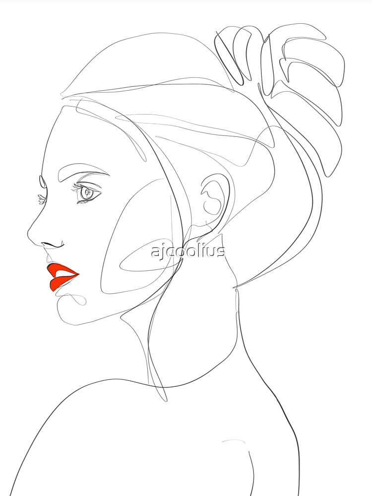 Woman portrait2 -line art by ajcoolius
