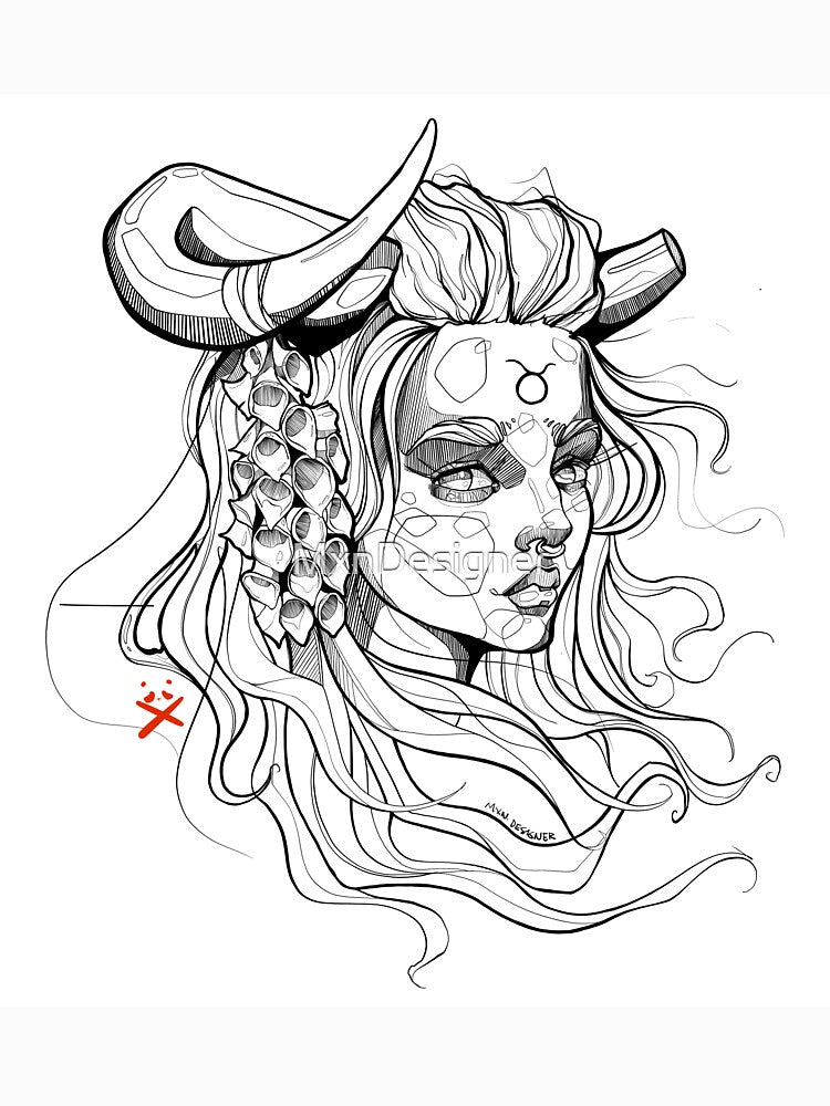 Tauro: A Beautifully Crafted Lineart Portrait for Your Zodiac Collection by MxnDesigner