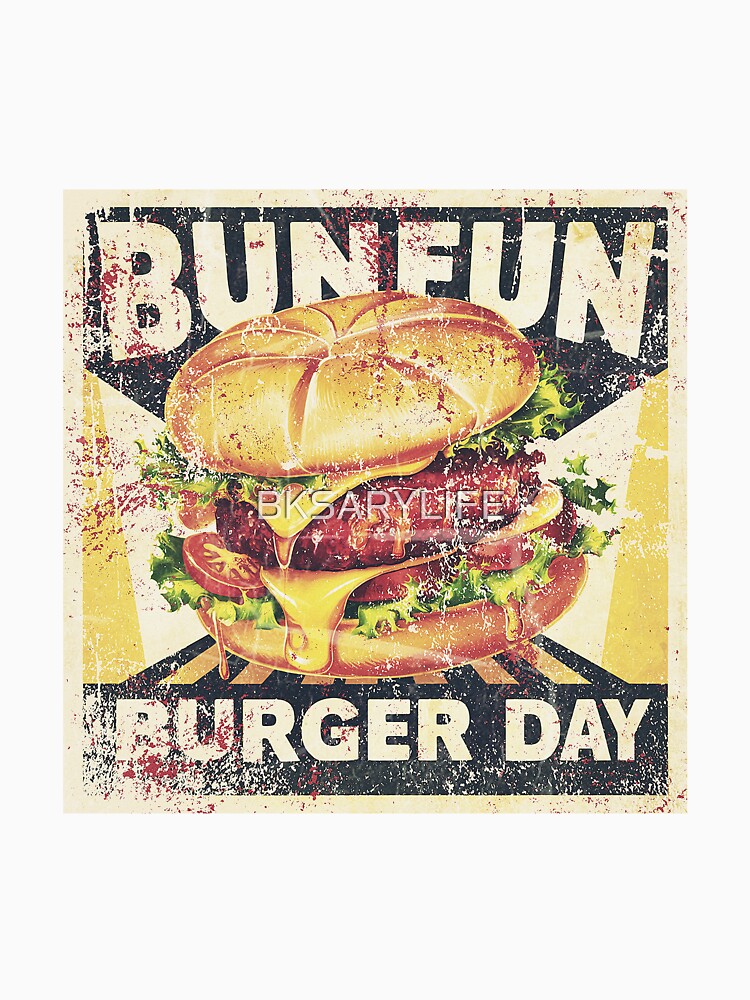 bunfun burger day special art with vintage vibe by BKSARYLIFE Unisex , , , Long Sleeve Tee