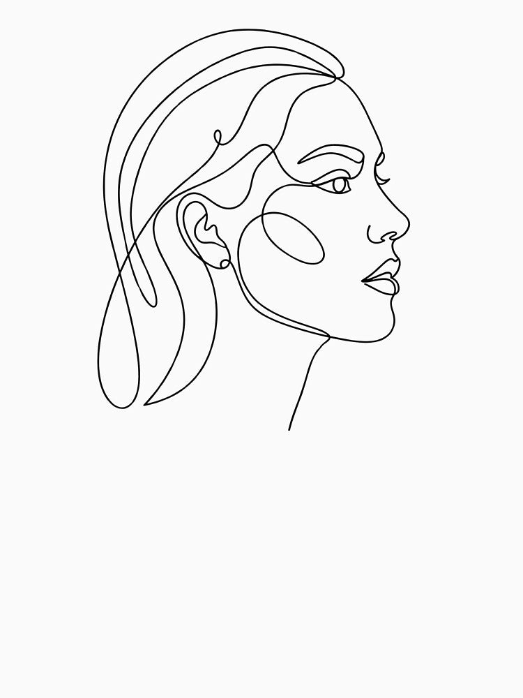 Minimalist One Line Woman Face by Shirtsle
