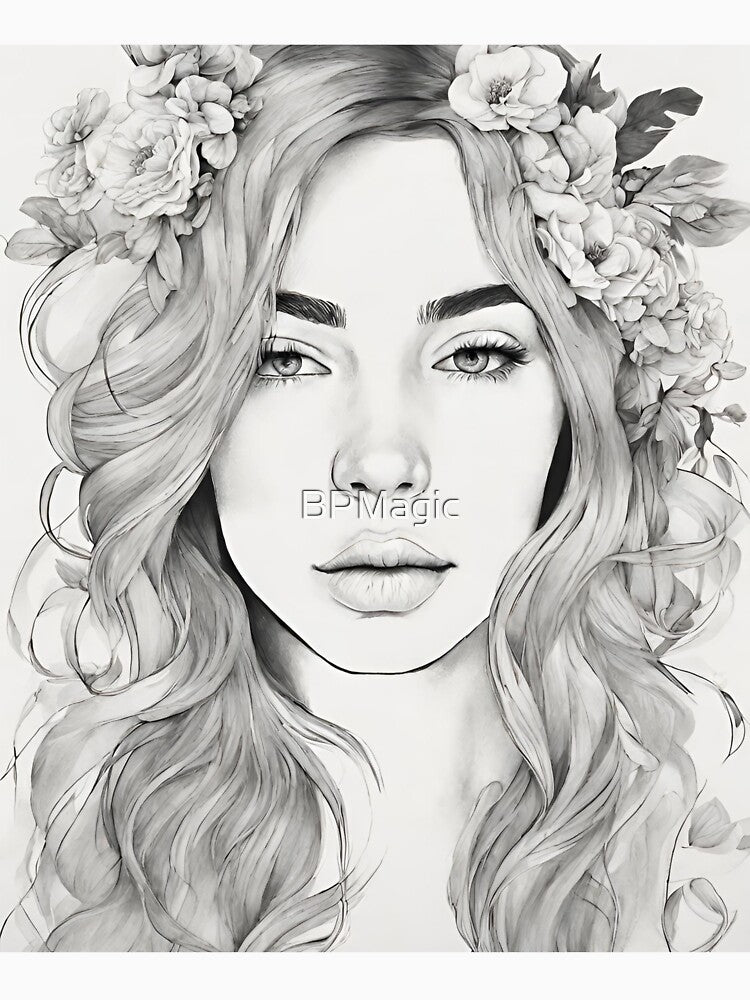 Charline, Lineart Wallart by BPMagic