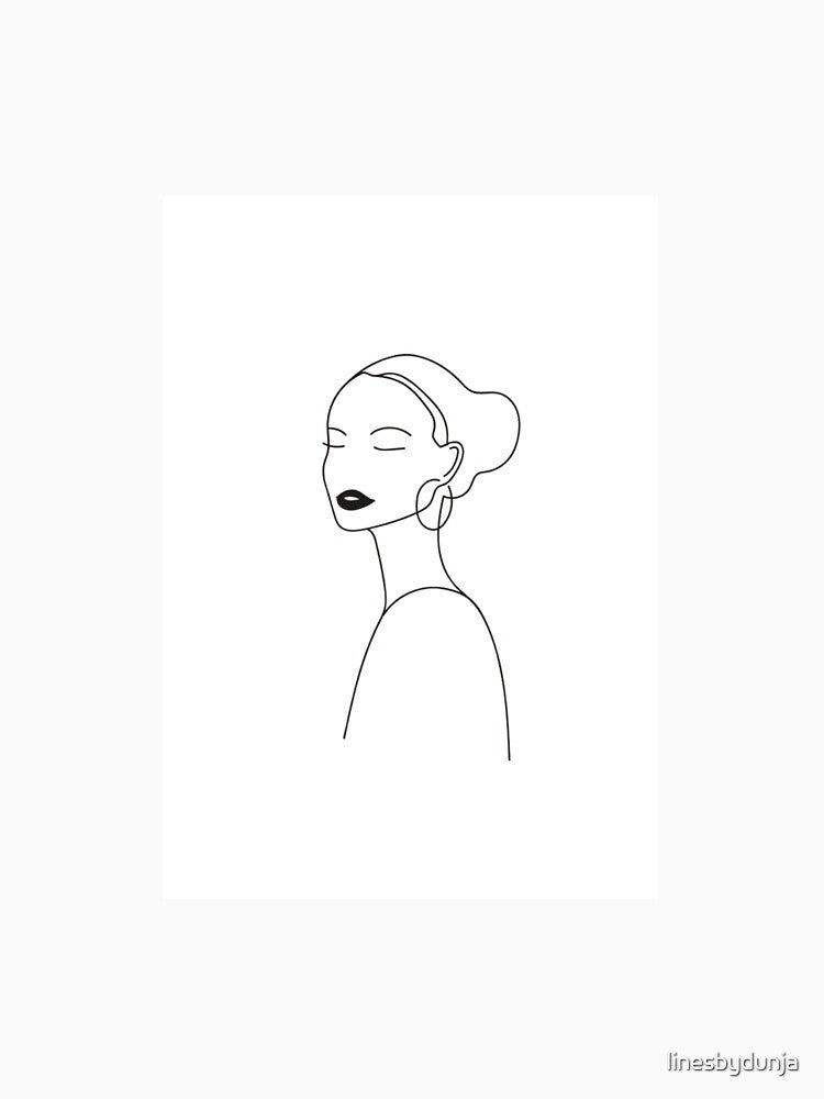 Minimal Line Art Woman Portrait by linesbydunja
