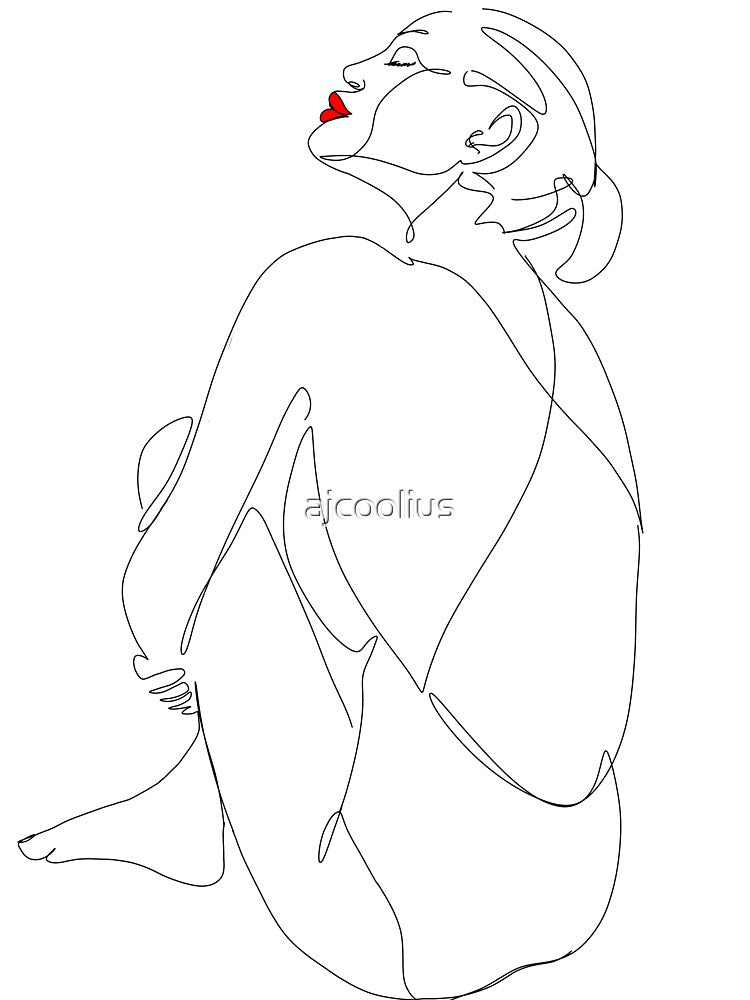 Woman posing -line art by ajcoolius