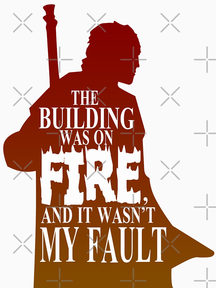 The Building was on Fire by DoctorBadguy Unisex , , , Long Sleeve Tee