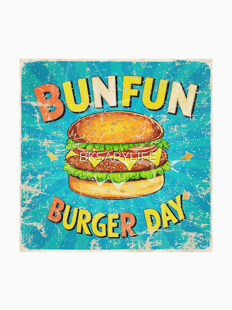 colorful burger day art with text by BKSARYLIFE Unisex , , , Long Sleeve Tee