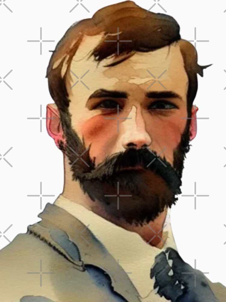 Strong muscular bearded male face, male portrait art, Male portrait illustration, Male face sketch art by Artsareus