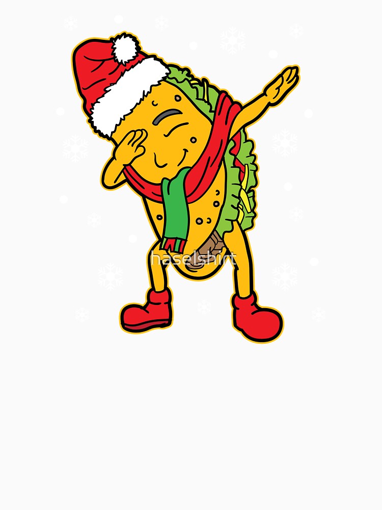Dabbing Santa Taco Christmas Xmas Holiday Gift by haselshirt Unisex , , , Long Sleeve Tee