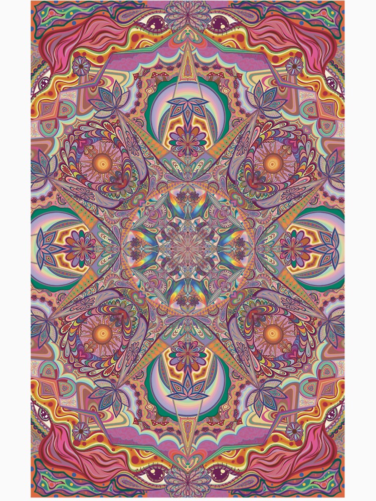 Psychedelic Wild flower power geometric art by loonyleans