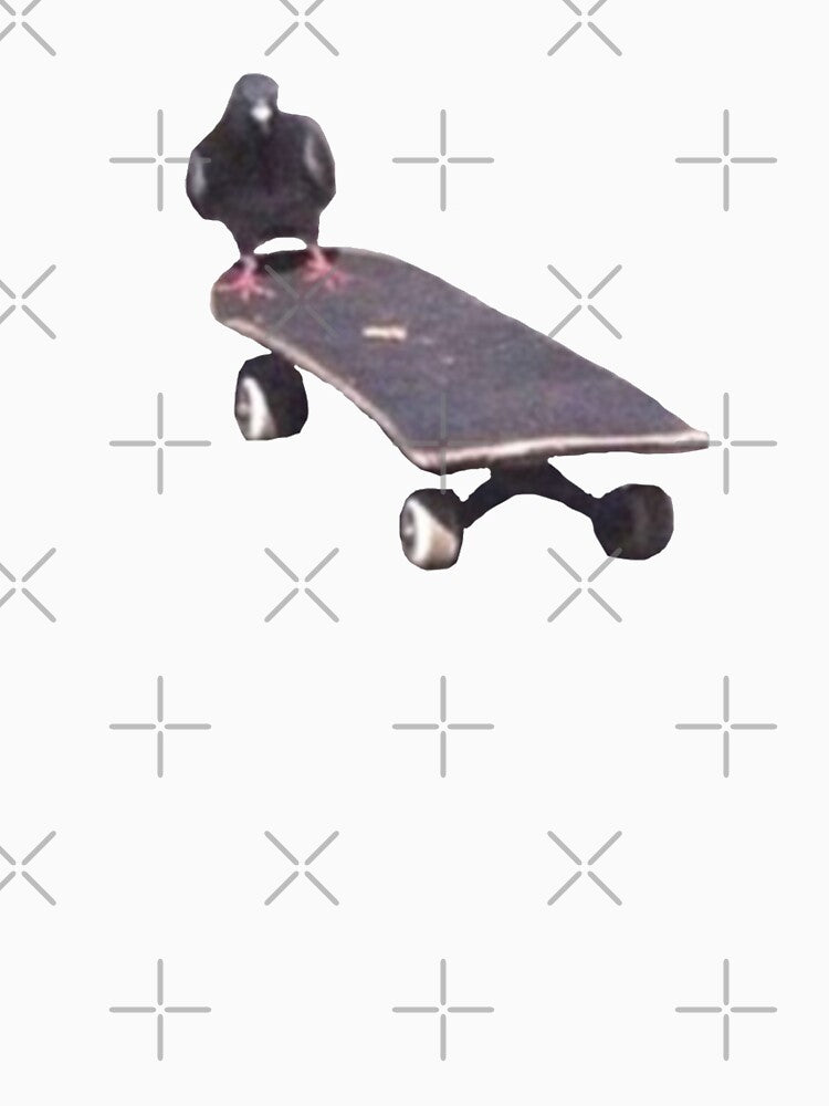 pigeon on a skateboard meme by jennachristen Unisex , , , Long Sleeve Tee