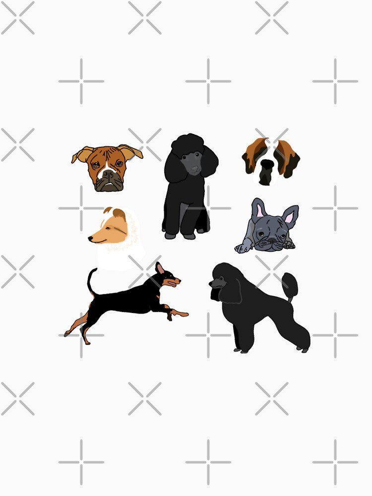 Dog Stickers and Cotton Tote/Shirts by mcdouemm Unisex , , , Long Sleeve Tee