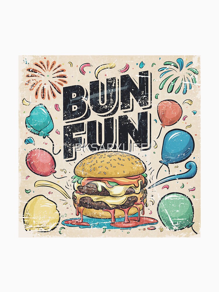 burger day art with text and classic vibe by BKSARYLIFE Unisex , , , Long Sleeve Tee