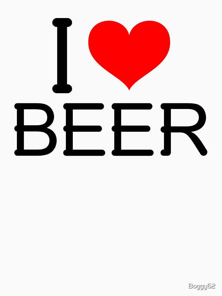 Text and heart stating love for beer by Boggy62 Unisex , , , Long Sleeve Tee