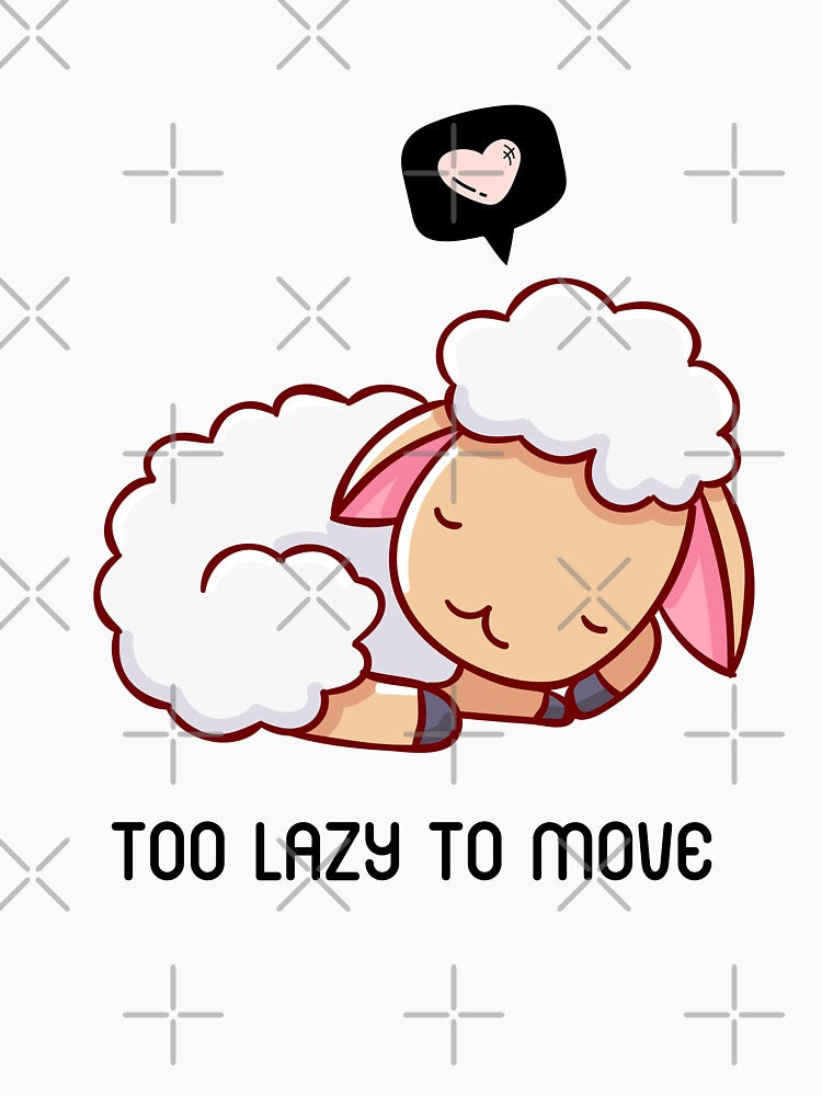 Too Lazy To Move - Cute Lazy Sheep Sleeping by bsrishika Unisex , , , Long Sleeve Tee
