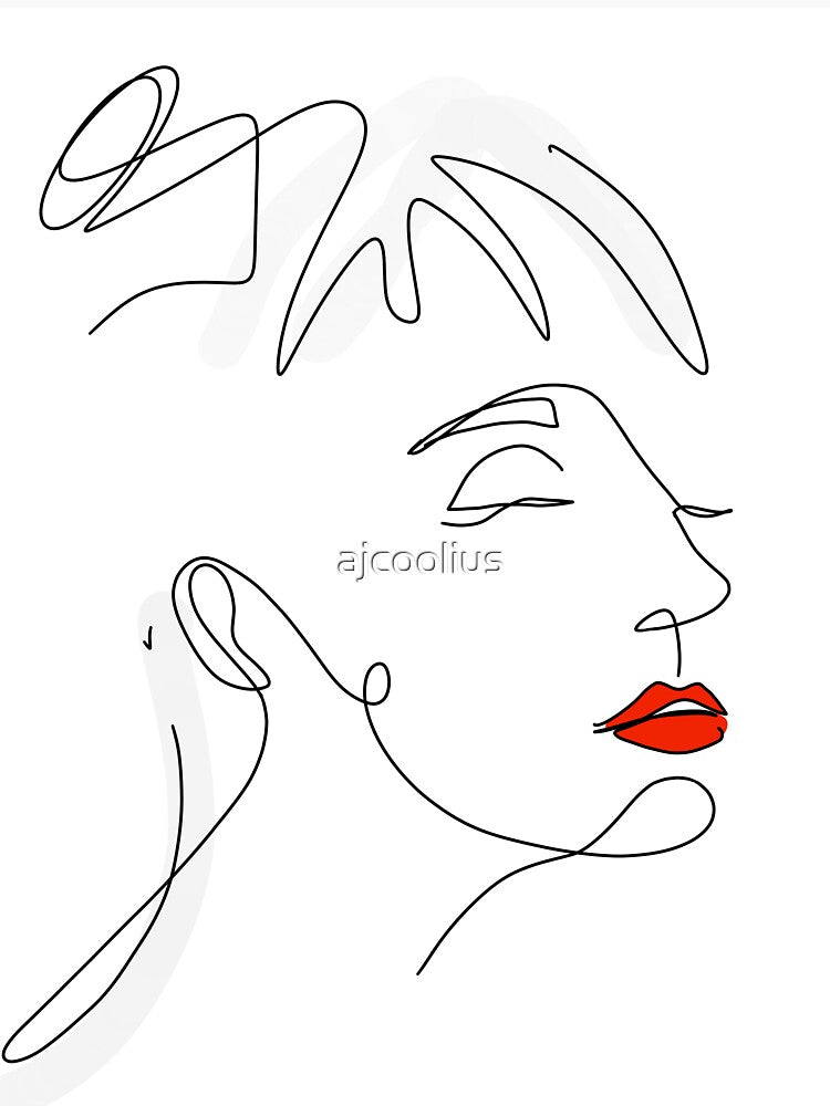 Woman portrait3 -line art by ajcoolius