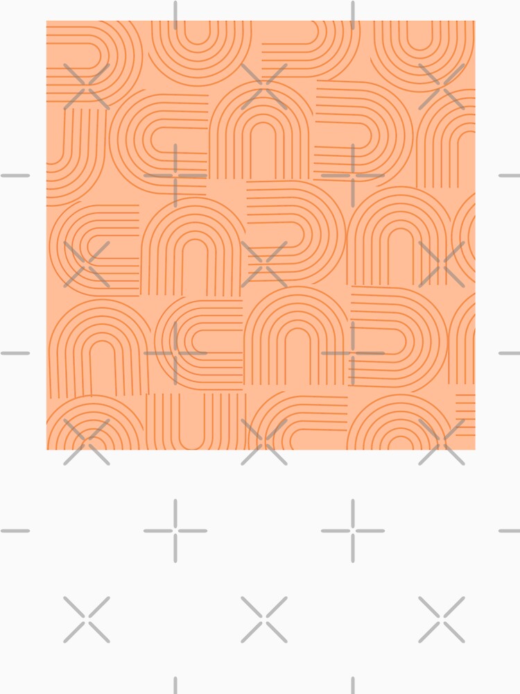 peach modern mid century retro geometric vintage arches by DesignYourWaystore