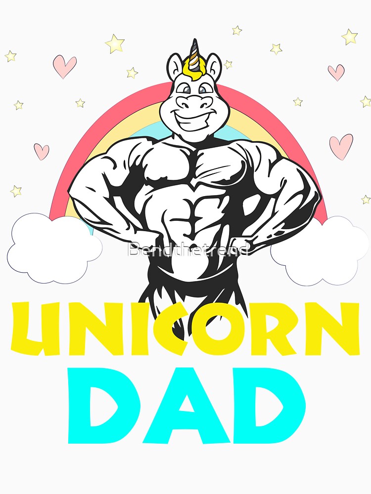 Unicorn Theme Colorful Dad Party Funny Novelty Gift Shirt by Bendthetrend Unisex , , , Long Sleeve Tee