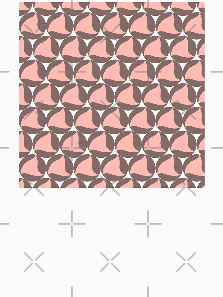 A geometric design made up of overlapping pink and white circles. by chicterday
