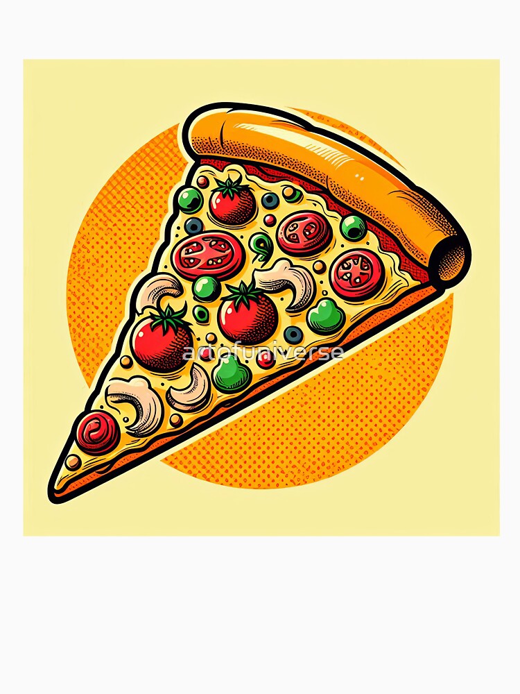 Slice of Pizza Pop Art Style by artofuniverse Unisex , , , Long Sleeve Tee