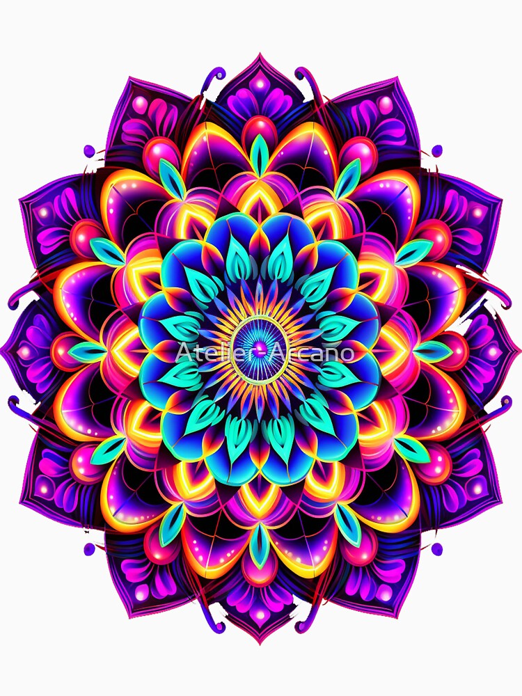 Flower mandala fluorescent blacklight third eye by Atelier-Arcano