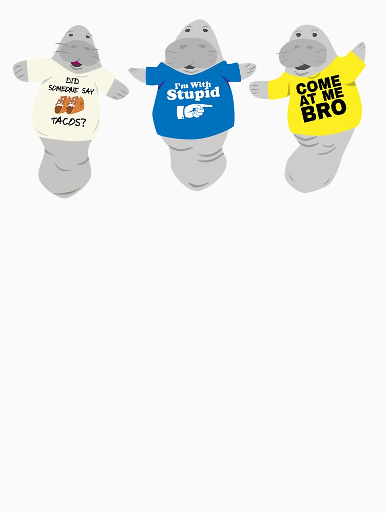 Three Manatees in Novelty Tees by BrobocopPrime Unisex , , , Long Sleeve Tee