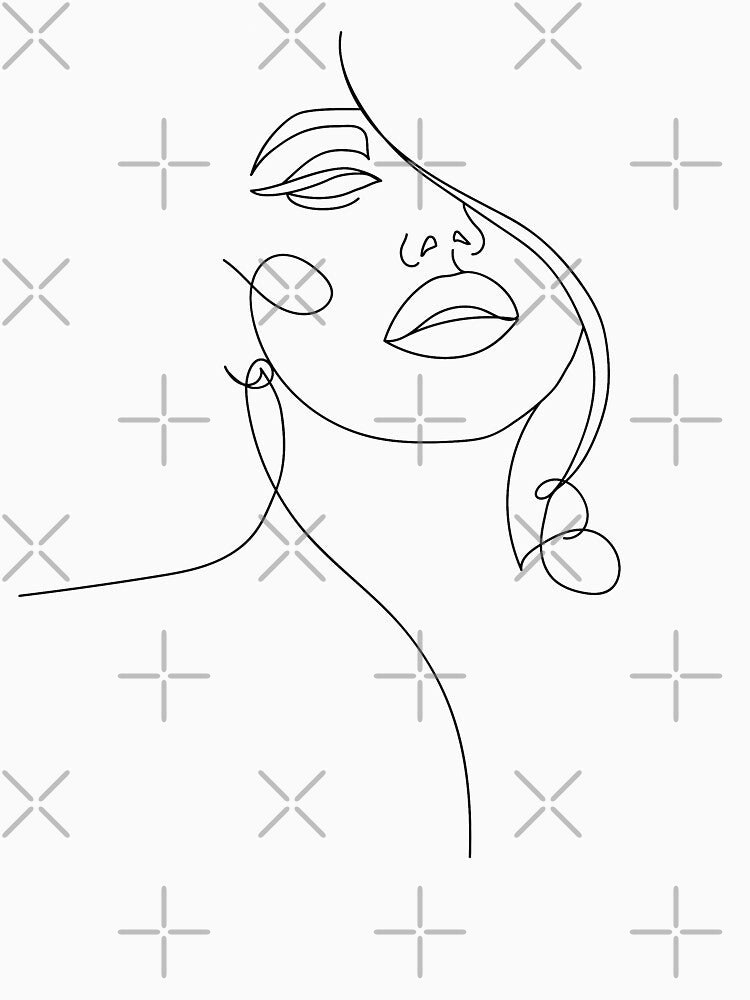 Elegant Minimalist Face in One Line by Valeria-Art