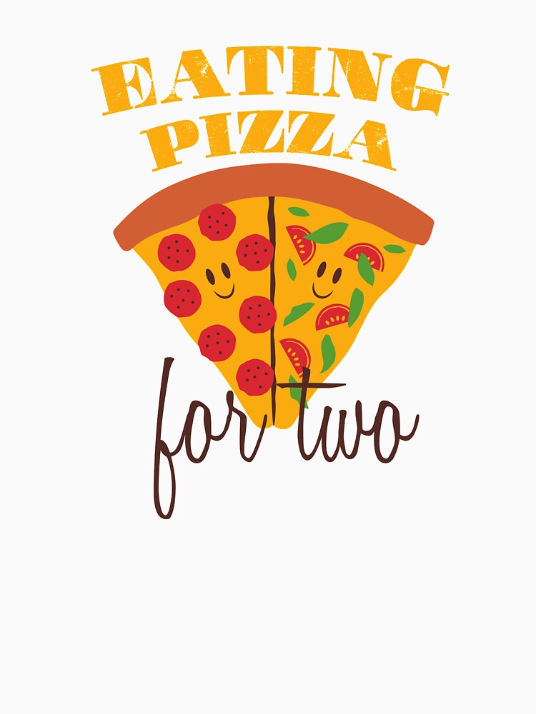 Eating Pizza for two - Funny Design by felixpauli Unisex , , , Long Sleeve Tee