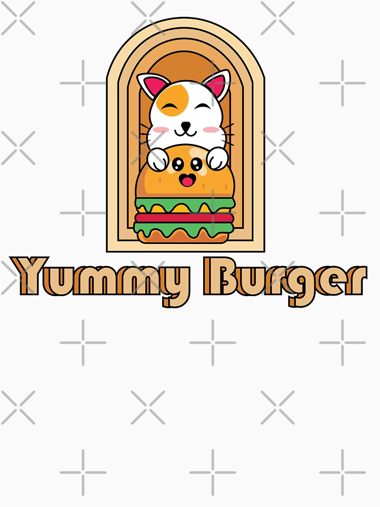 Corgi Eat Burger by arwaIB Unisex , , , Long Sleeve Tee