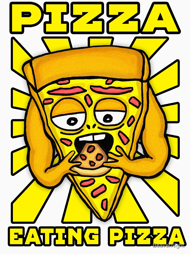 PIZZA EATING PIZZA by BeaverNight Unisex , , , Long Sleeve Tee
